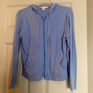 Victoria Secret Light blue zip hoodie with front pockets